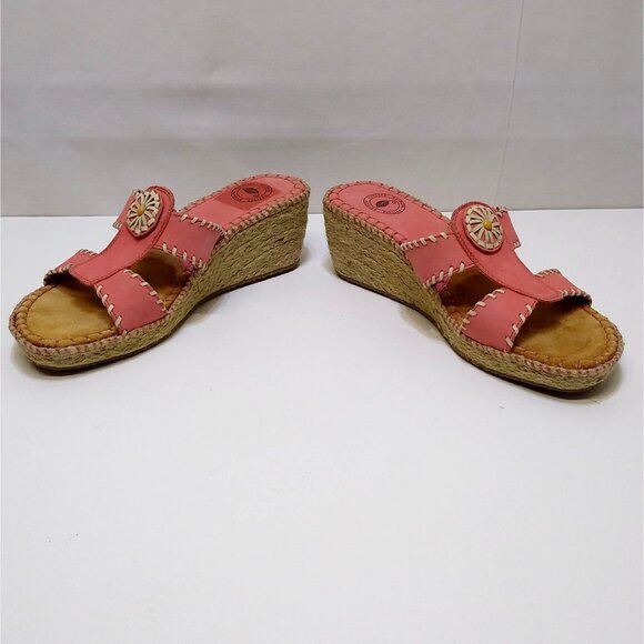 Nurture Tortola Leather Upper Wedge Sandals Sz 9M Plaited Fiber Sole Brazil Made - Picture 3 of 12